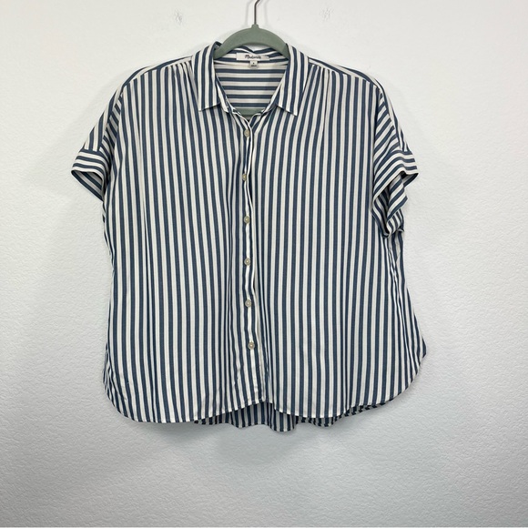 Madewell Hilltop Shirt in Savin Stripe‎ size Small Boxy fit - Picture 2 of 9